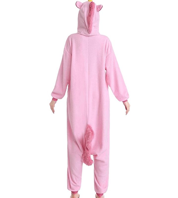 pink fluffy unicorn onesie