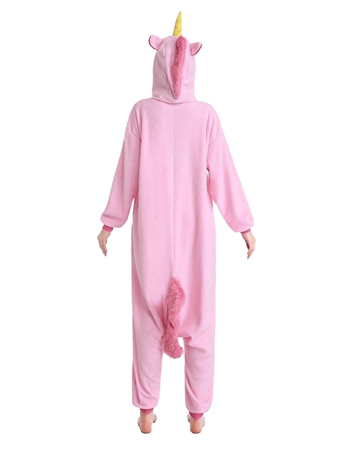 pink fluffy unicorn onesie