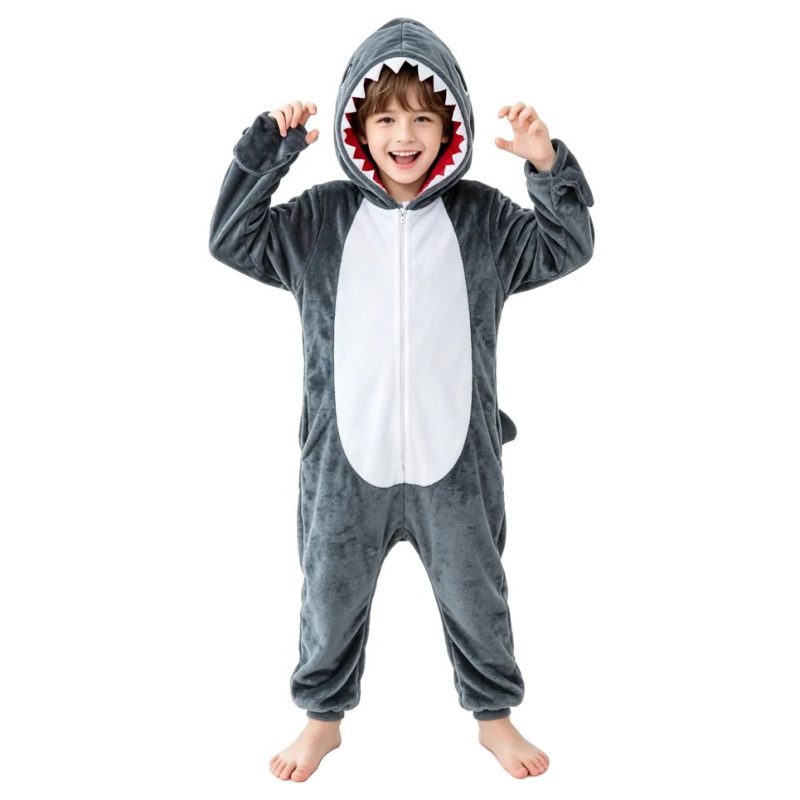 Kids Grey Shark Onesie