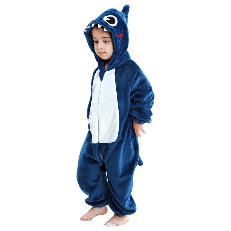 Kids Navy Blue Shark Onesie